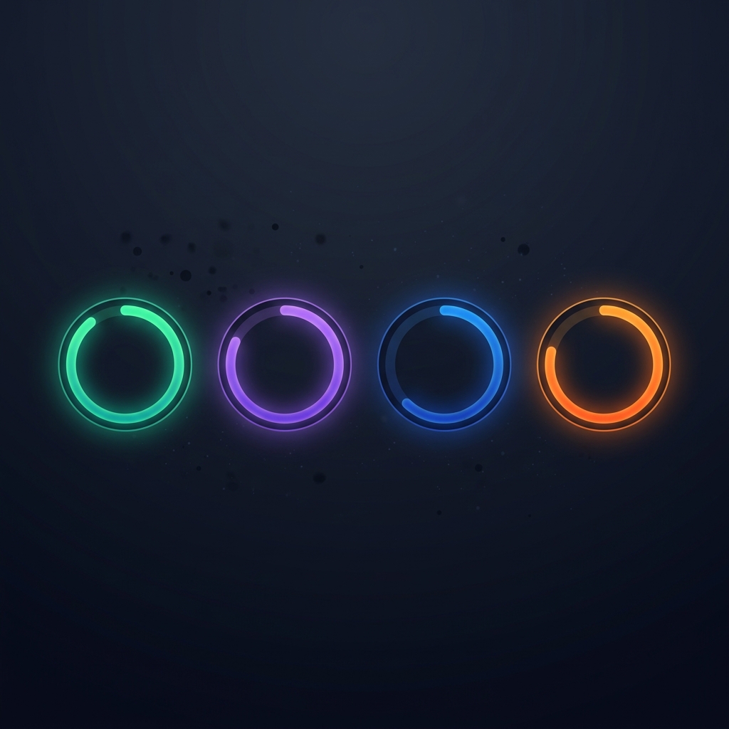 4大AIエンジン別のスコア傾向を示す円形ゲージ