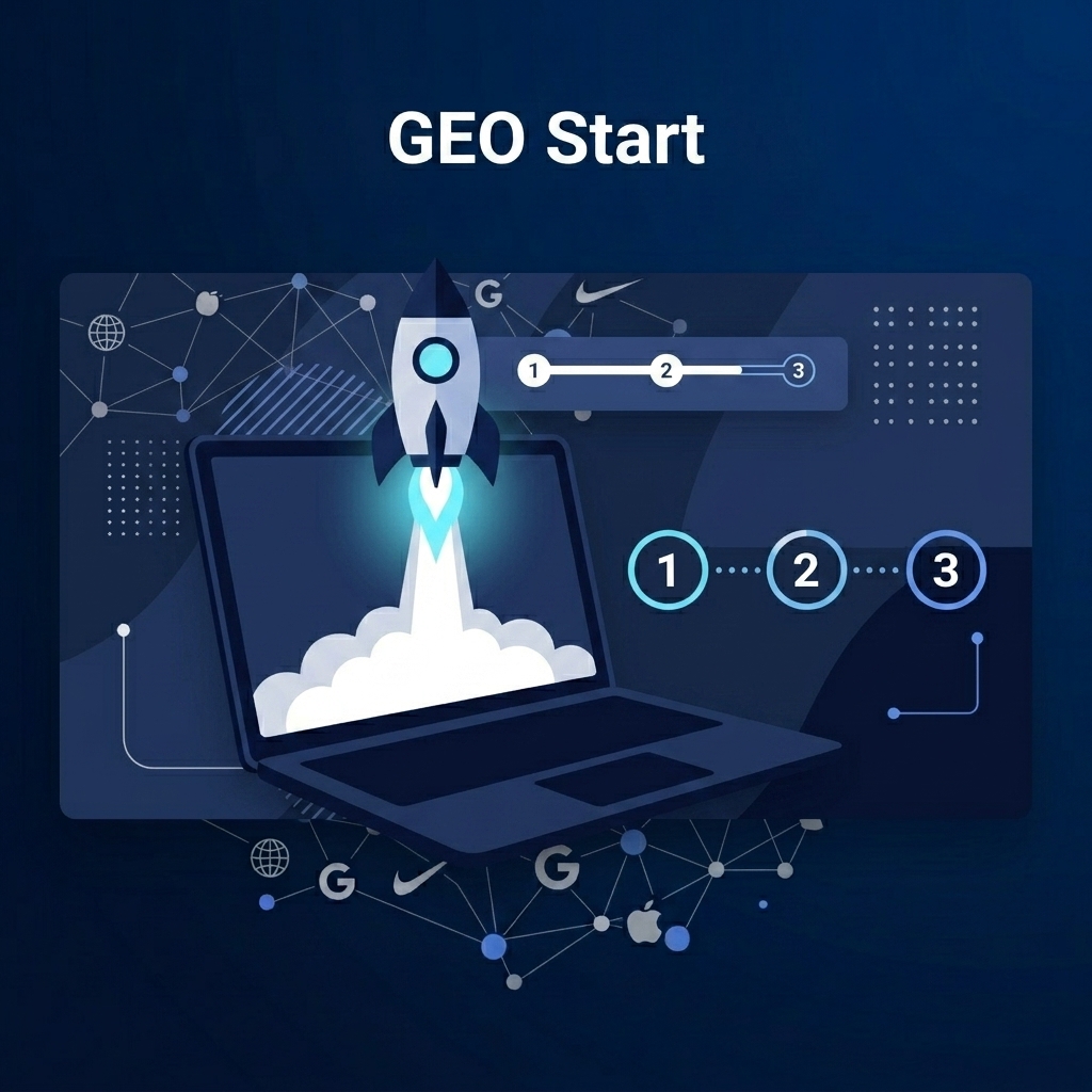 GEO対策の始め方 完全ガイド — 4テーマで確認する実装ロードマップ【104社観測データ】